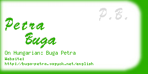 petra buga business card